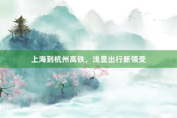 上海到杭州高铁，浅显出行新领受