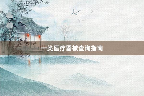 一类医疗器械查询指南