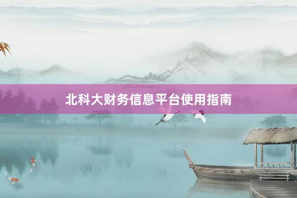 北科大财务信息平台使用指南